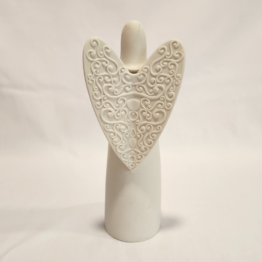 Partylite Serenity Bisque Angel 9" Candle Holder Votive Tea Light Holder - Picture 5 of 10